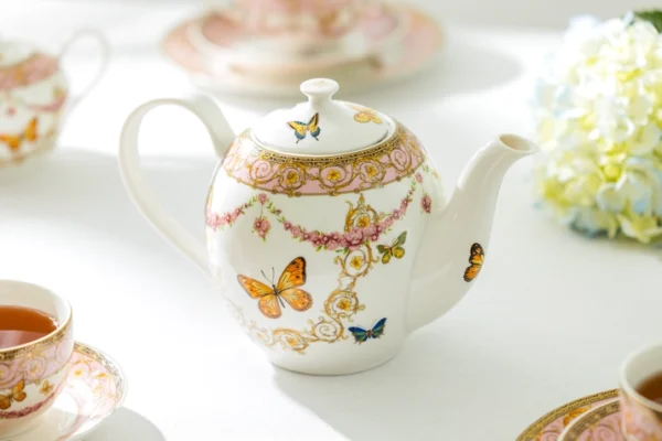 Porcelain Teapot With Butterflies