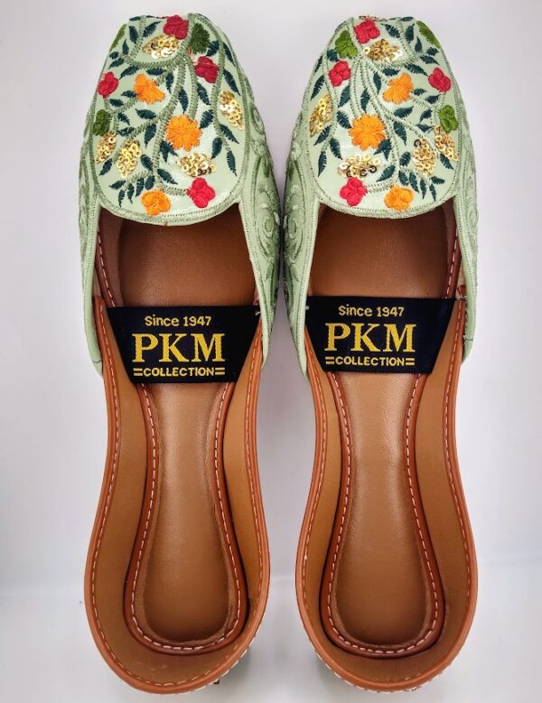 Floral Embroidery Leather Khussa