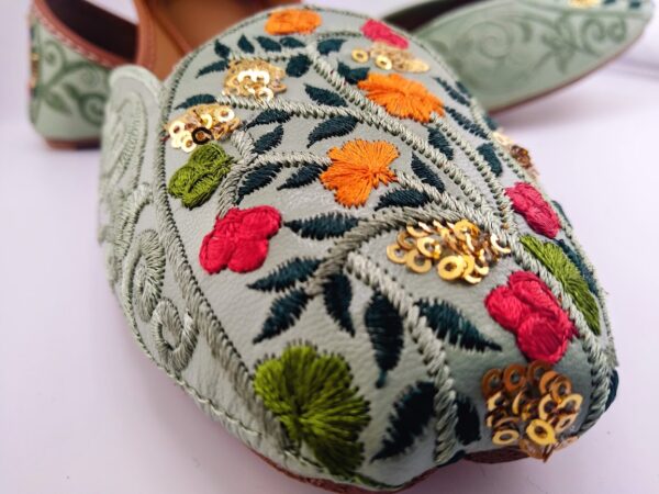 Floral Embroidery Leather Khussa