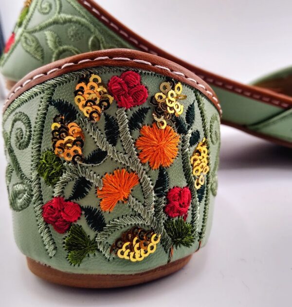 Floral Embroidery Leather Khussa