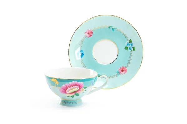 Mint Flower Garden Porcelain Cup & Saucer