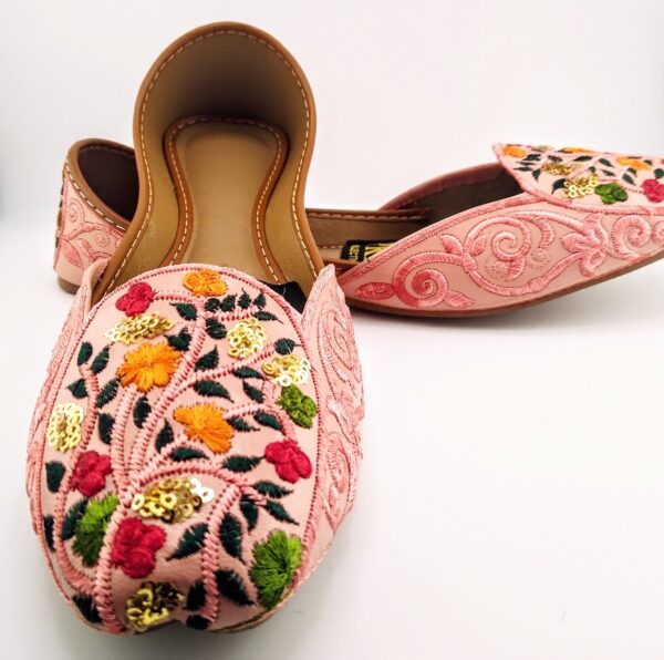 Floral Embroidery Leather Khussa