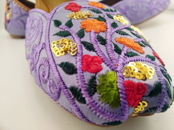 Floral Embroidery Leather Khussa