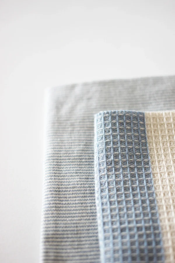 Blue & Cream Striped Tea Towels (Set of 2)