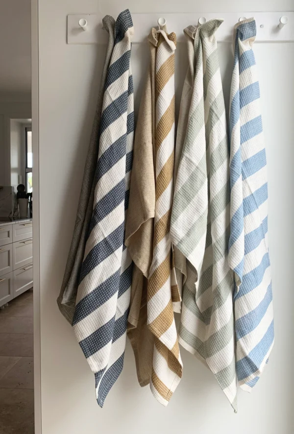 Blue & Cream Striped Tea Towels (Set of 2)