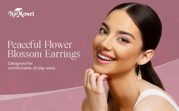 Fairyland: Peaceful Floral Earrings with Hand-Painted Leaves