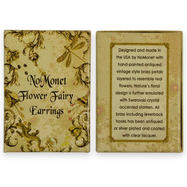 Flower Fairy: Hand Painted Art Deco Earrings with Crystals