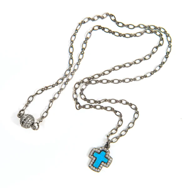Turquoise Opal Cross Necklace