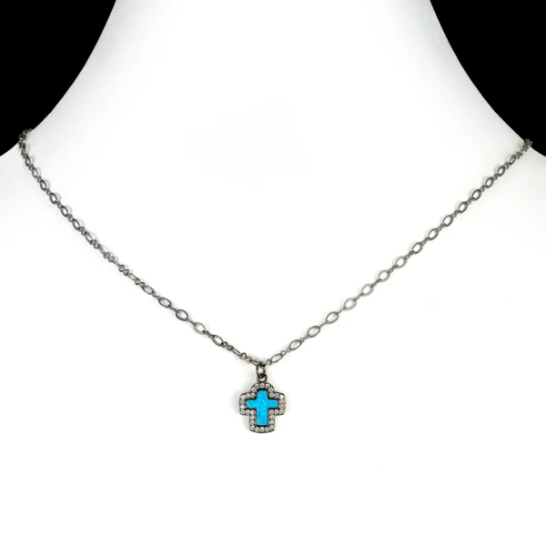 Turquoise Opal Cross Necklace
